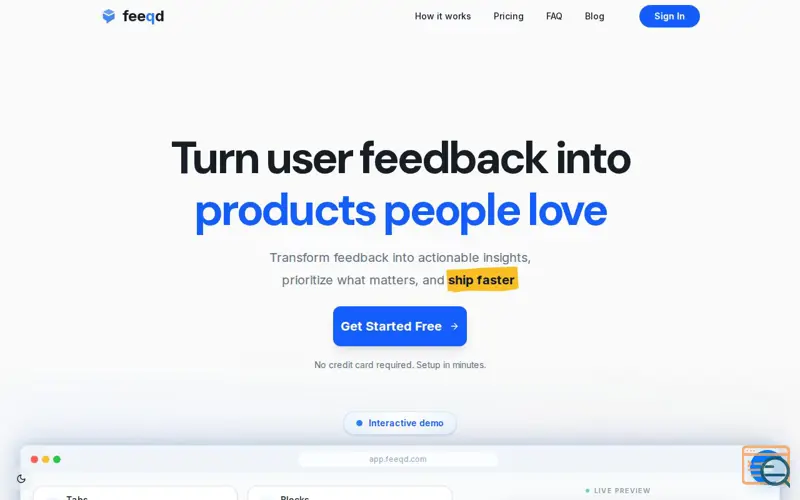 Screenshot of feeqd