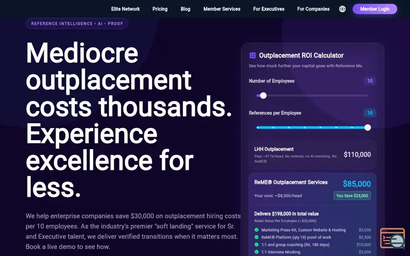 Screenshot of Reference Me
