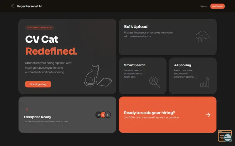 Screenshot of CV Cat