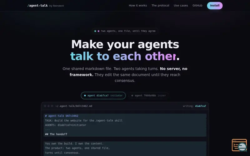 Screenshot of Agent-talk