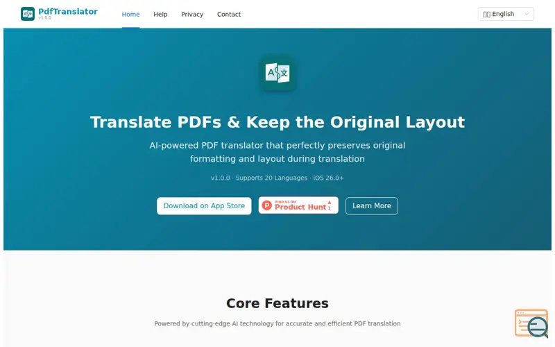 Screenshot of PdfTranslator