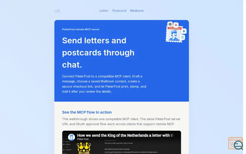 Screenshot of PieterPost MCP