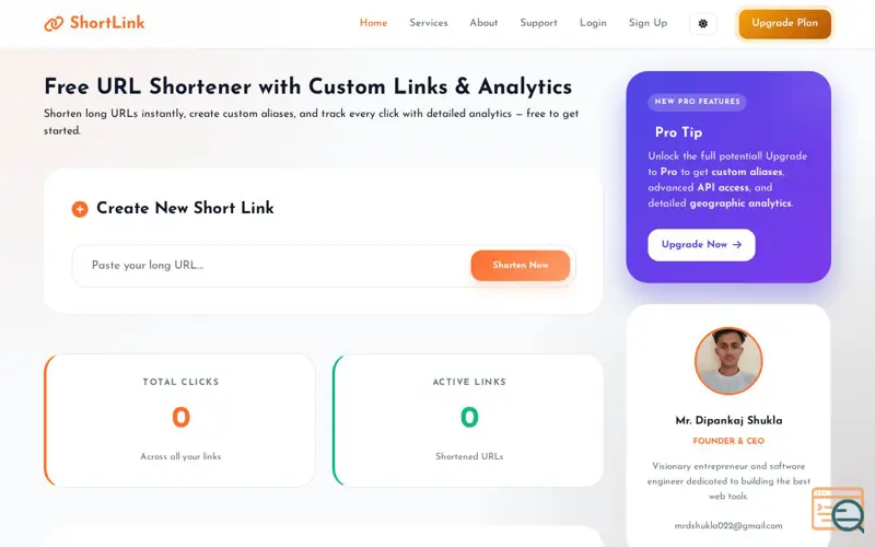 Screenshot of ShortLink