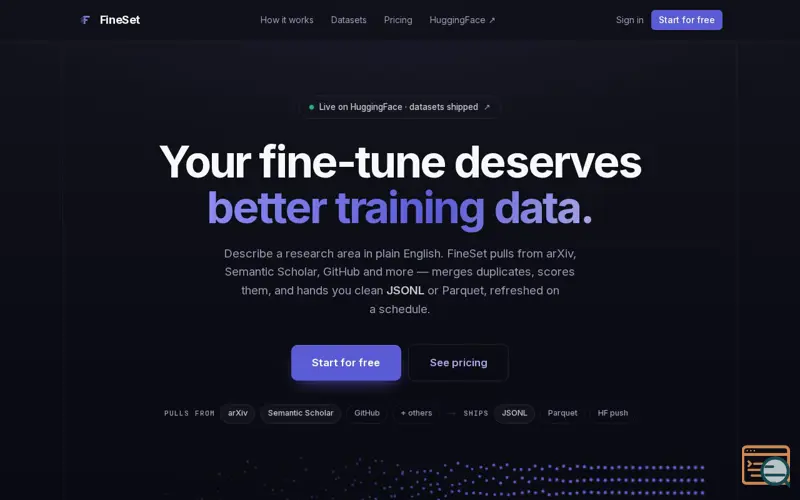 Screenshot of Fineset