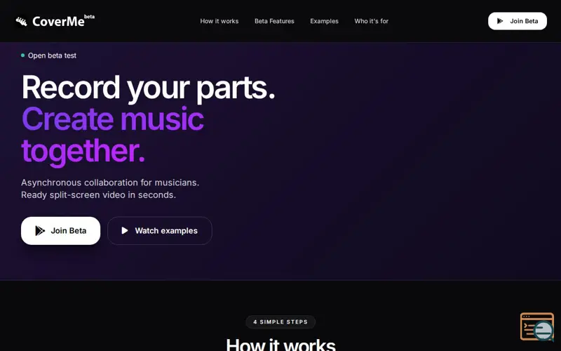 Screenshot of CoverMe