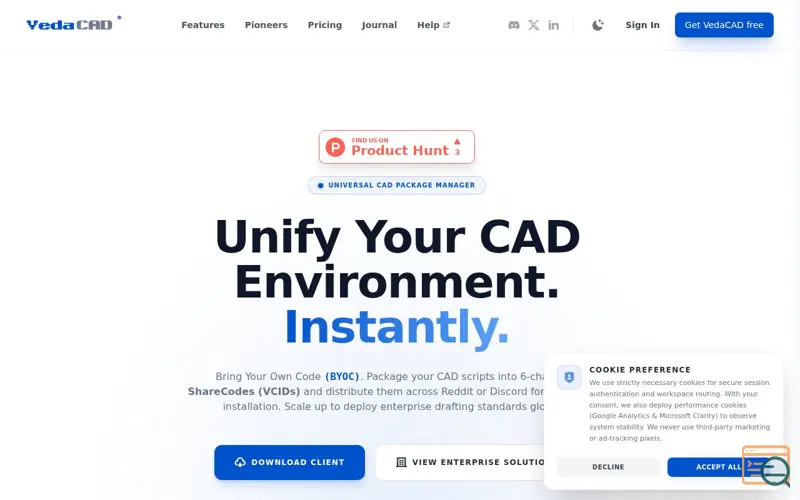 Screenshot of VedaCAD