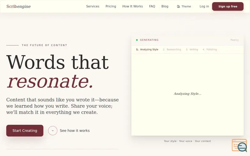 Screenshot of Scribengine