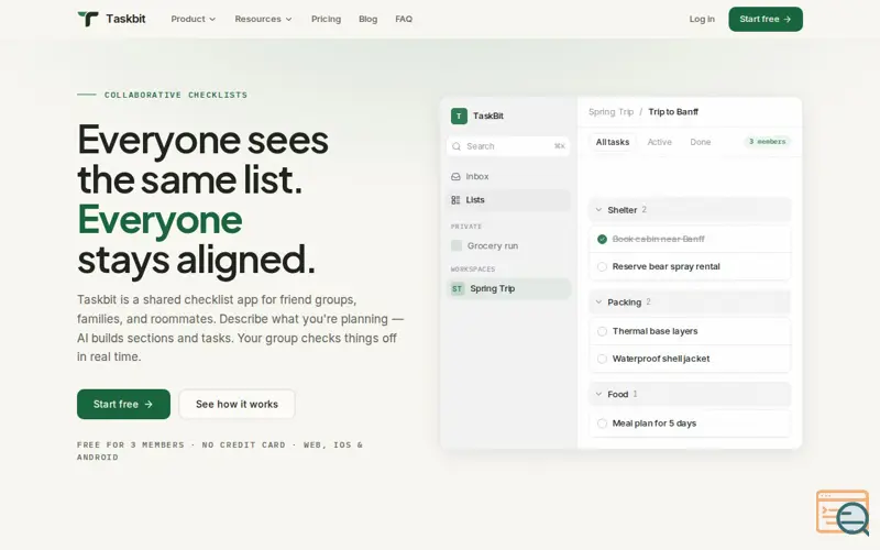 Screenshot of Taskbit