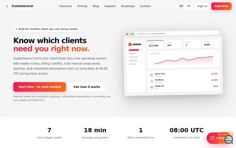 Screenshot of Customerscor
