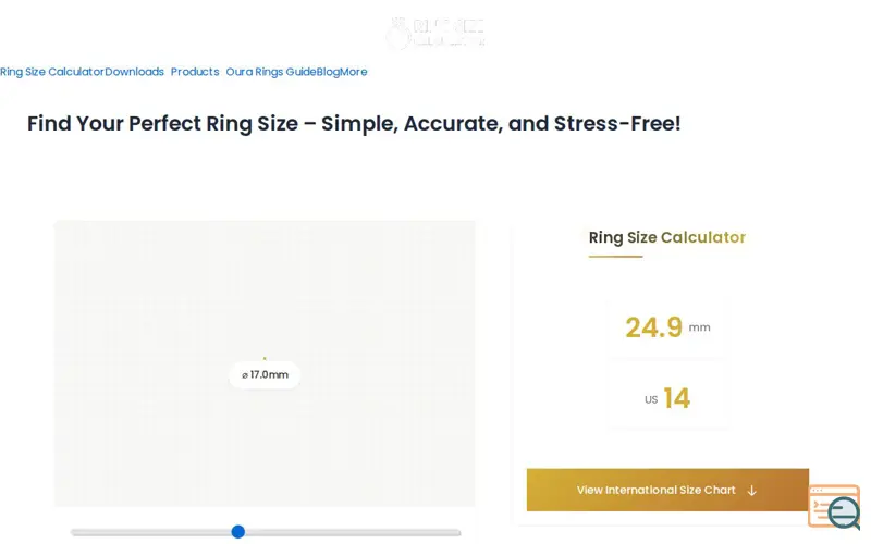 Screenshot of My Ring Size Calculator