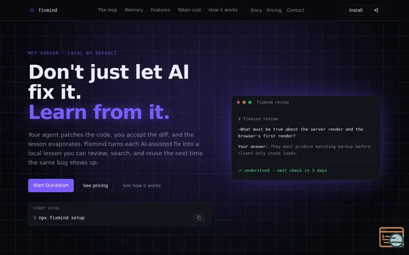 Screenshot of Fixmind