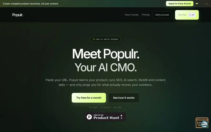 Screenshot of Populr — your CMO