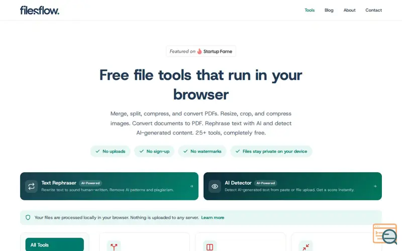 Screenshot of FilesFlow