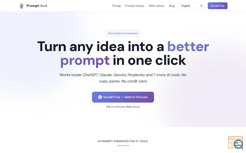 Screenshot of Prompt God