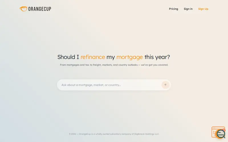 Screenshot of OrangeCup
