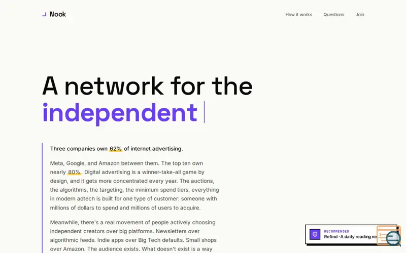 Screenshot of Nook