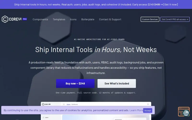 Screenshot of Coreui