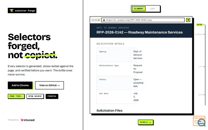 Screenshot of Selector Forge