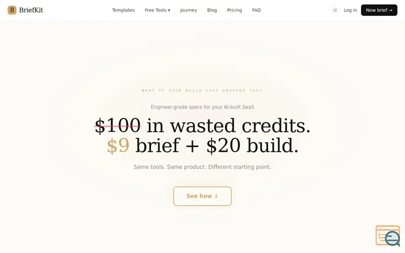 Screenshot of BriefKit