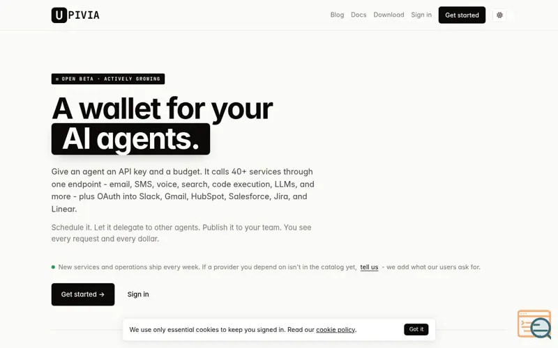 Screenshot of Upivia