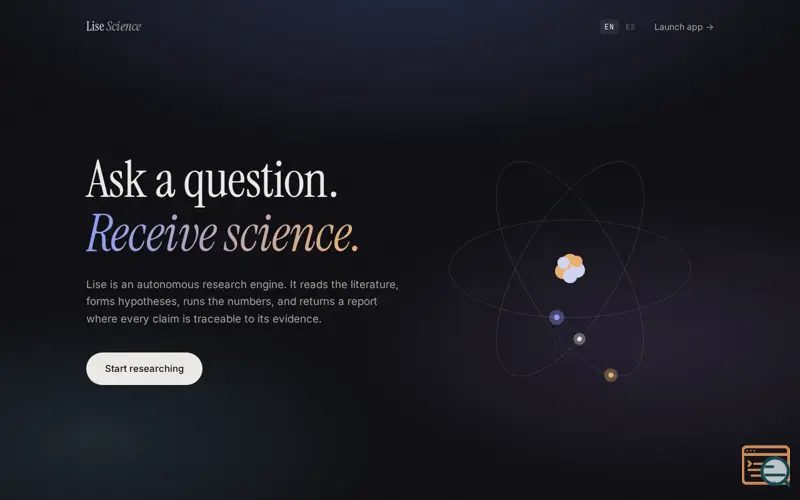Screenshot of Lise Science