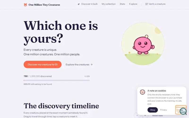 Screenshot of One Million Tiny Creatures (1MTC)