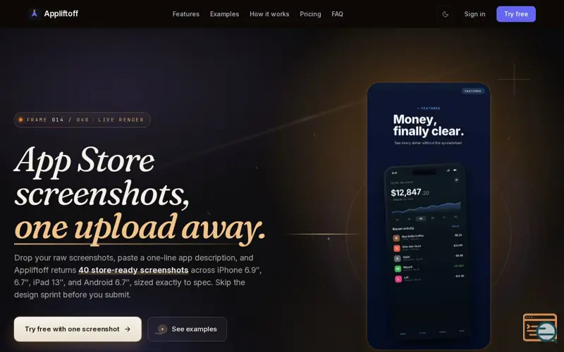Screenshot of Appliftoff