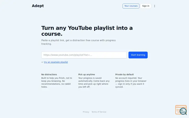 Screenshot of Adept