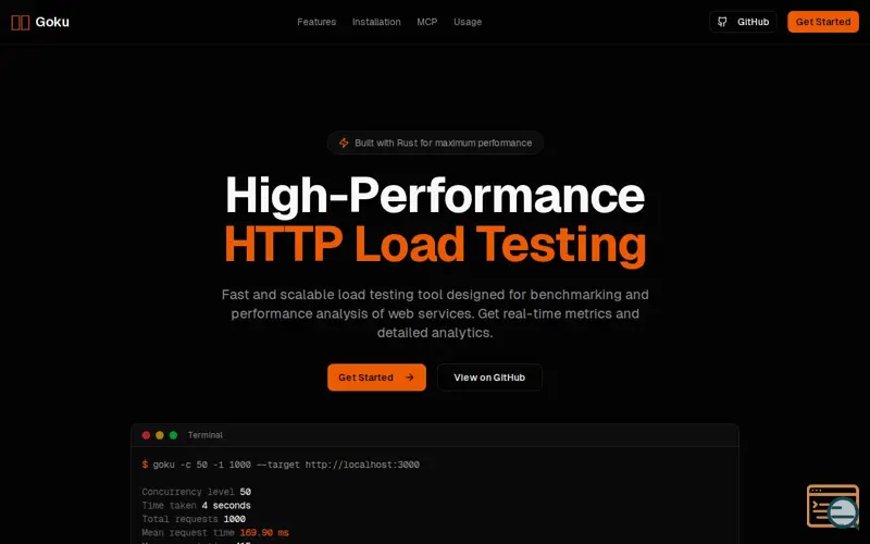 Screenshot of Goku — Rust-Powered HTTP Load Tester