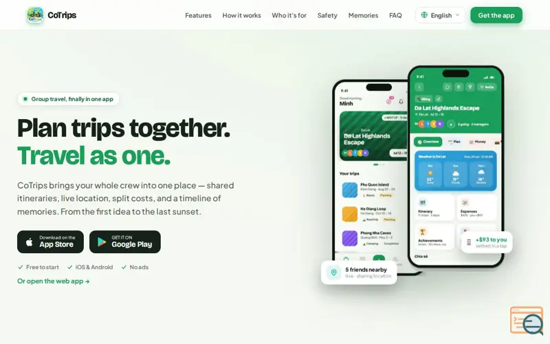 Screenshot of CoTrips