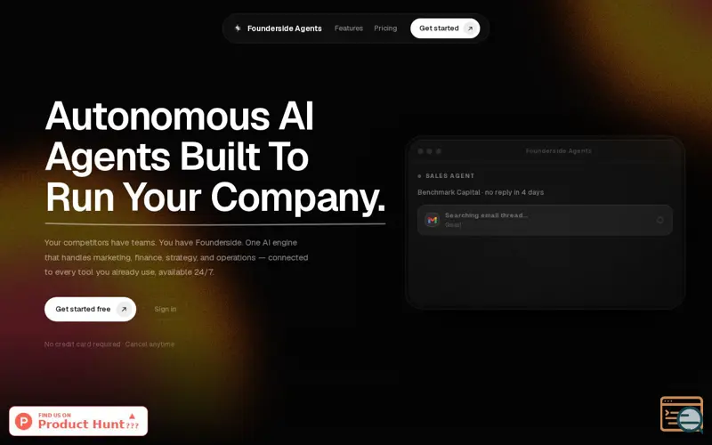 Screenshot of Founderside Agents