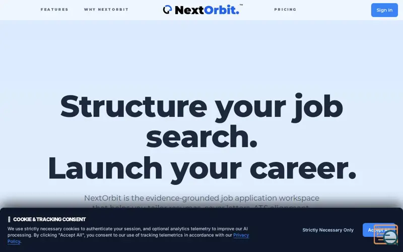 Screenshot of NextOrbit
