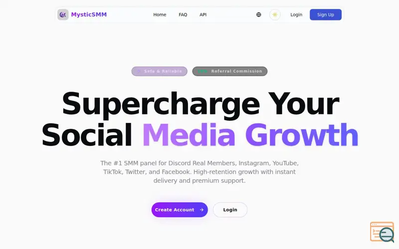 Screenshot of MysticSMM