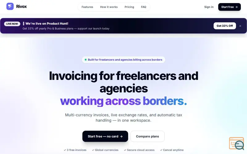 Screenshot of Rivox — Business, Billing & Payments