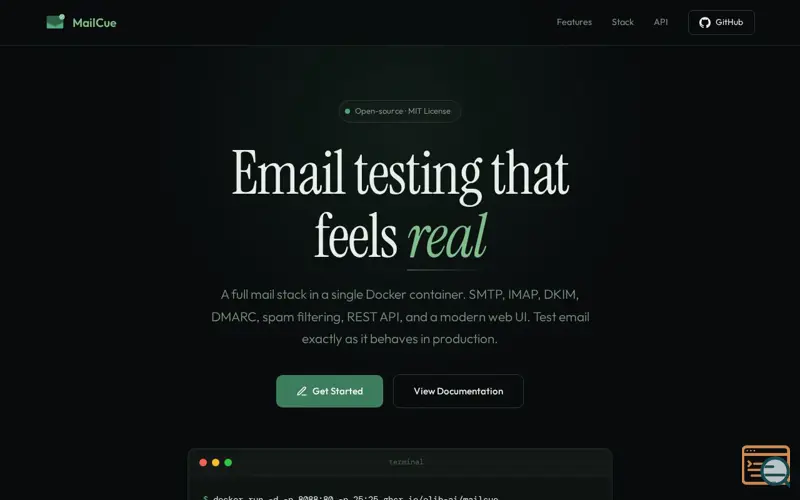 Screenshot of MailCue