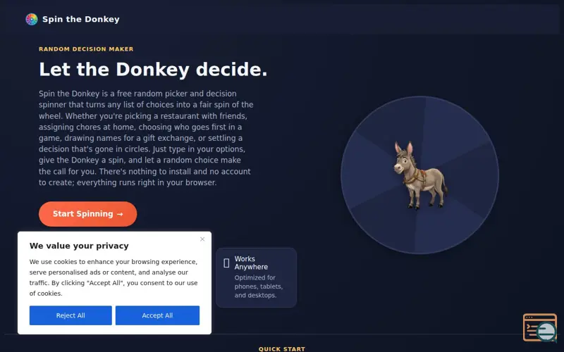 Screenshot of SpinTheDonkey