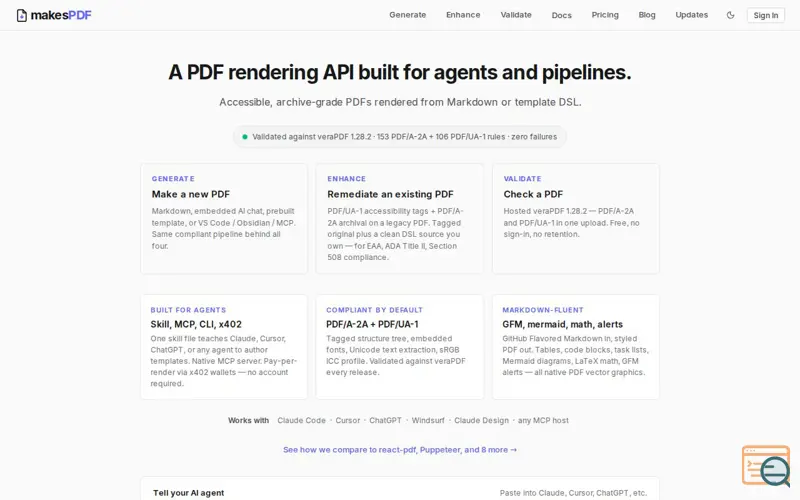 Screenshot of makesPDF