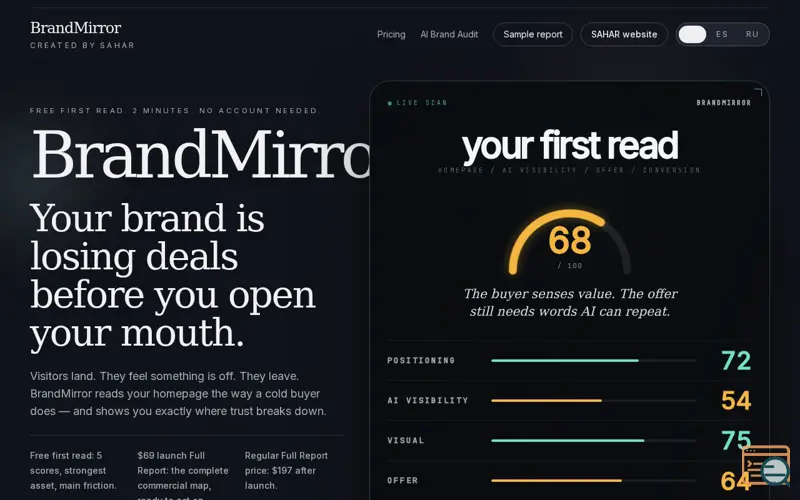 Screenshot of BrandMirror