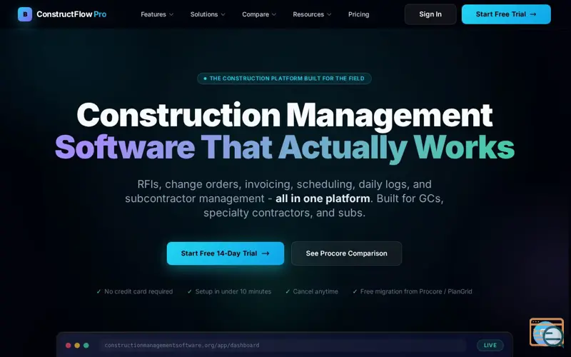 Screenshot of ConstructFlow 