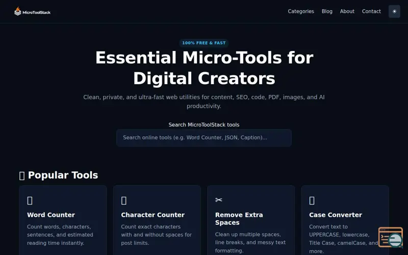 Screenshot of MicroToolStack