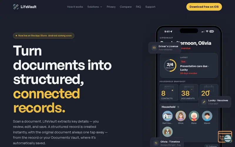 Screenshot of LifeVault: Family Organizer