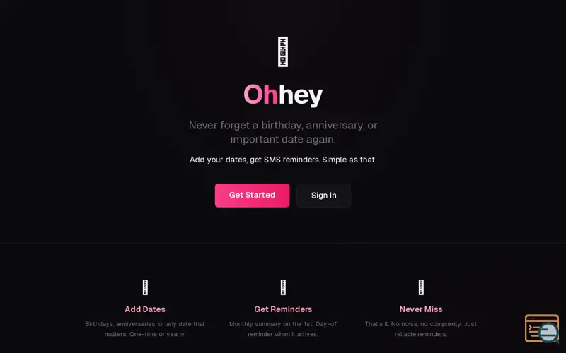 Screenshot of OhHey