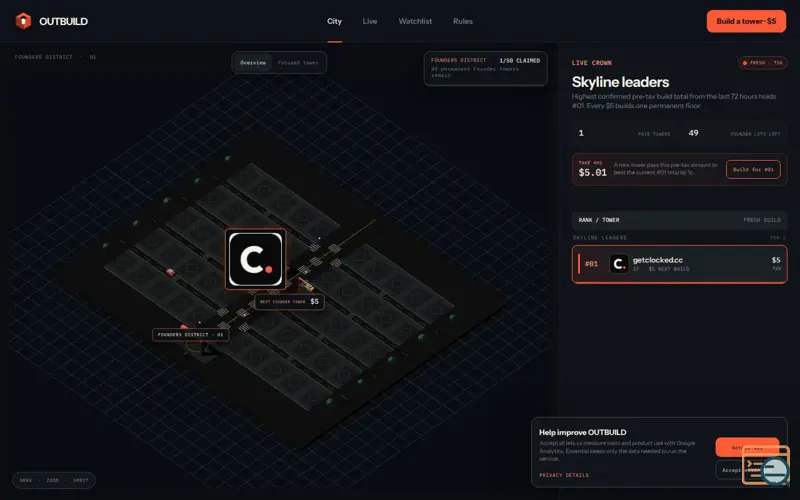 Screenshot of OUTBUILD