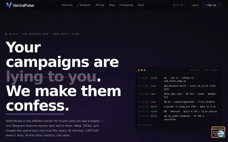 Screenshot of VektraPulse