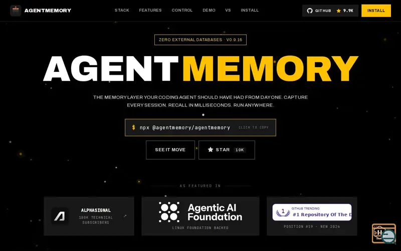 Screenshot of Agentmemory