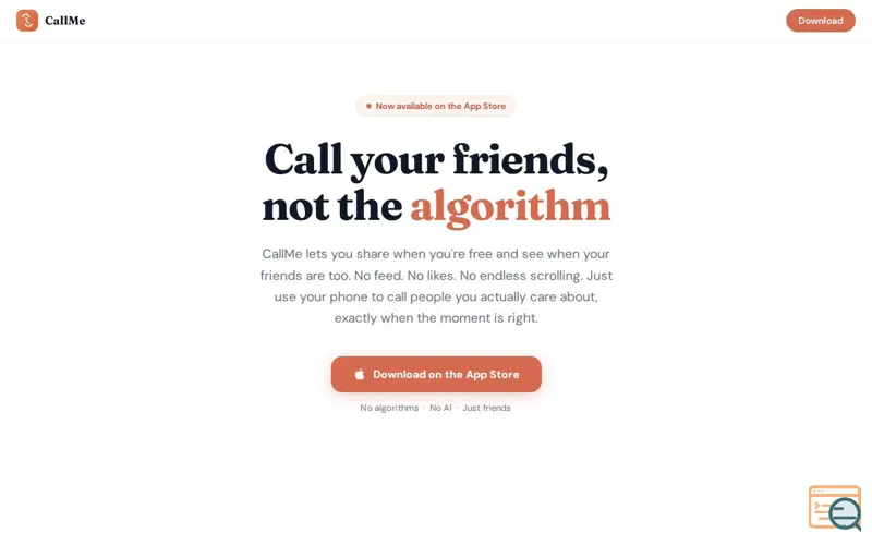 Screenshot of CallMe