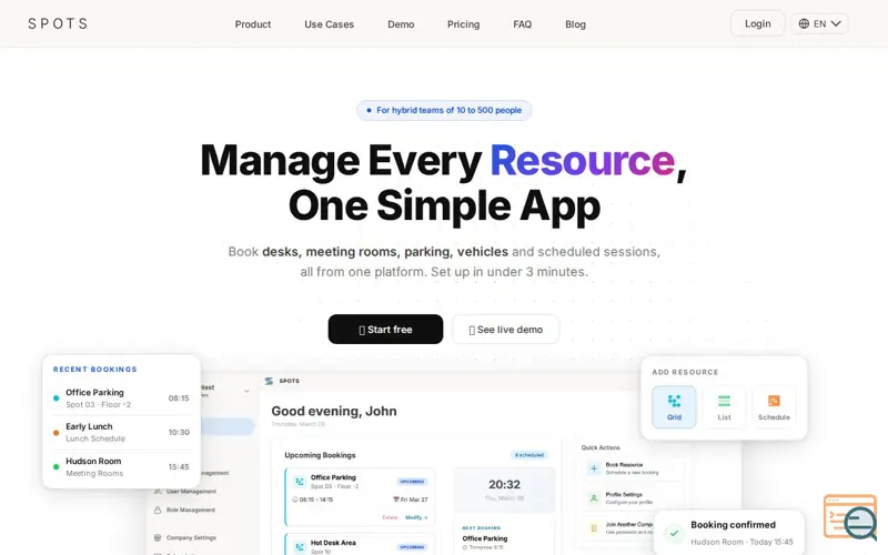 Screenshot of Spots App