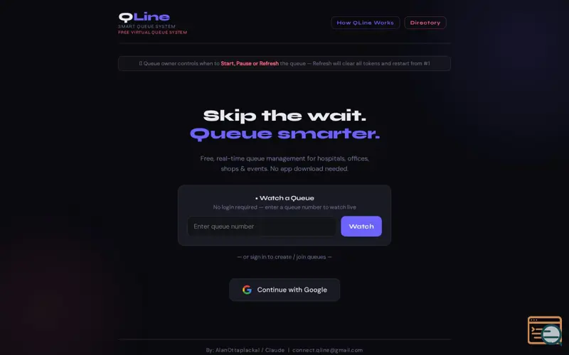 Screenshot of QLine