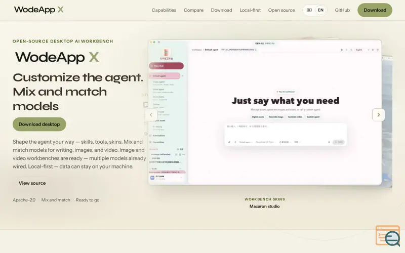 Screenshot of WodeAppX