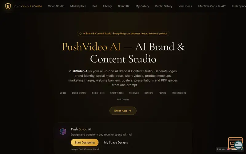 Screenshot of PushVideoAI